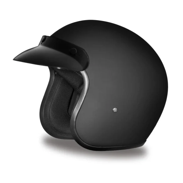 Daytona Helmets 3/4 Open Face Motorcycle Helmet [Dull Black] [M] (DC1-B-M)
