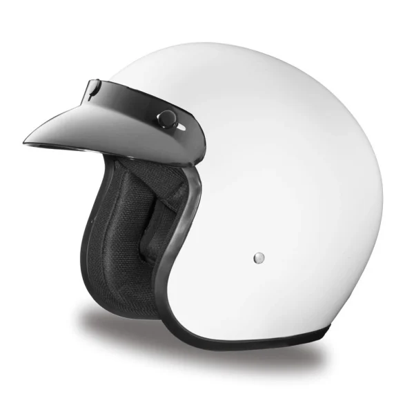 Daytona Helmets 3/4 Open Face Motorcycle Helmet [Hi-Gloss White] [S] (DC1-C-S)