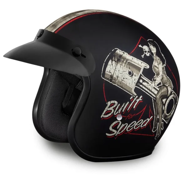 Daytona Helmets 3/4 Shell Open Face Motorcycle Helmet [M] (DC6-BFS-M)
