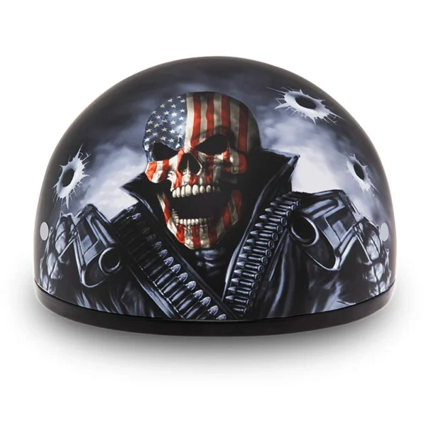 Daytona Helmets Half Skull Cap Motorcycle Helmet [Come Get 'Em] 2Xs (D6-CG-2XS)