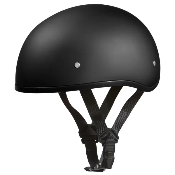 Daytona Helmets Half Skull Cap Motorcycle Helmet [Dull Black] [3Xs] (D1-BNS-3XS)