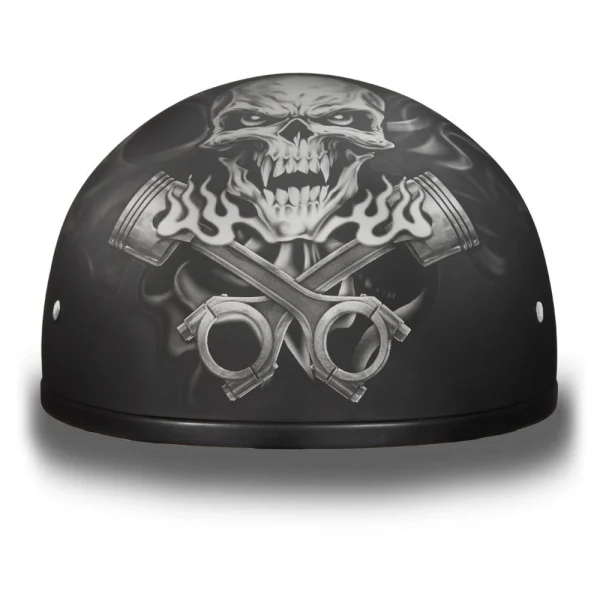 Daytona Helmets Half Skull Cap Motorcycle Helmet [Pistons Skull] [Xl] (D6-PS-XL)