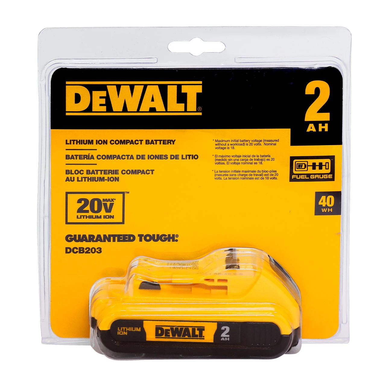 Dewalt DCB203 20V Max 2.0 AH Compact Lithium-Ion Battery Pack — product image 5