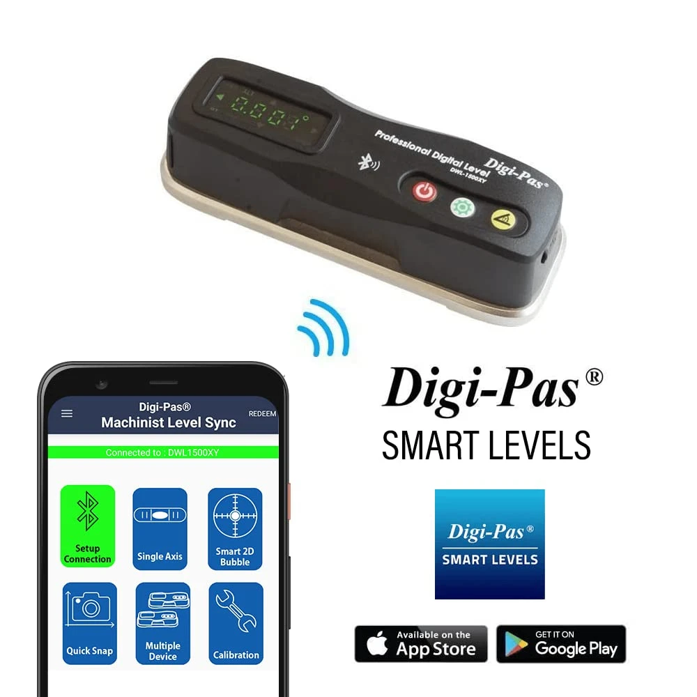 Digi-Pas Mobile App Product Key for DWL1300XY, DWL1500XY or DWL1900XY Smart Machinist Precision Level — product image 3