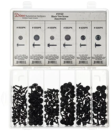 Disco Automotive 8122 Black Trim Screw Assortment