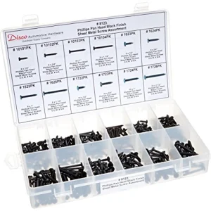 Disco Automotive 8123 Black Phillips Pan Head Screw Assortment
