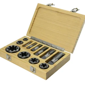 Drill America 12 Piece Carbon Steel NPT Pipe Tap and Hex Die Set (DWTNPT-SET)