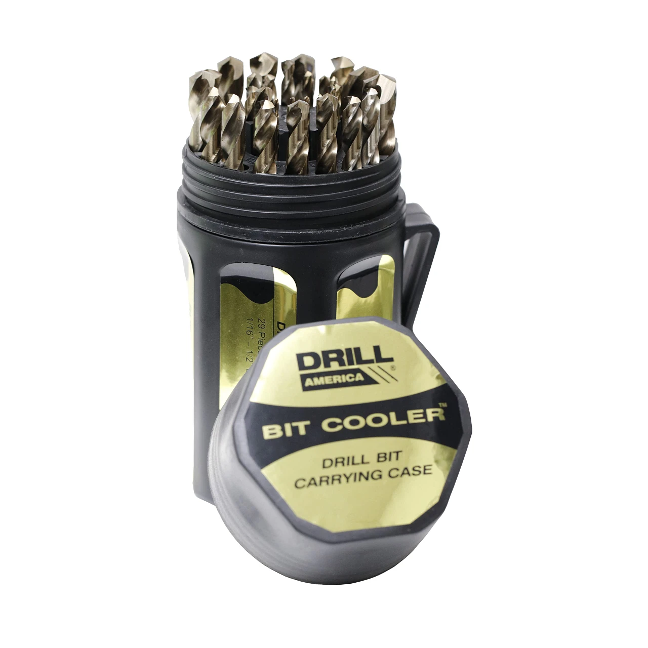 Drill America Cobalt Jobber Drill Bit Set, Shatter Proof Case (DWD29J-CO-PC)