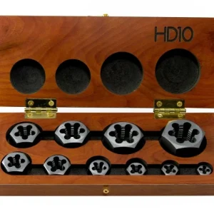 Drillco 10pc Hex Rethreading Die Set NF (3350CF10)