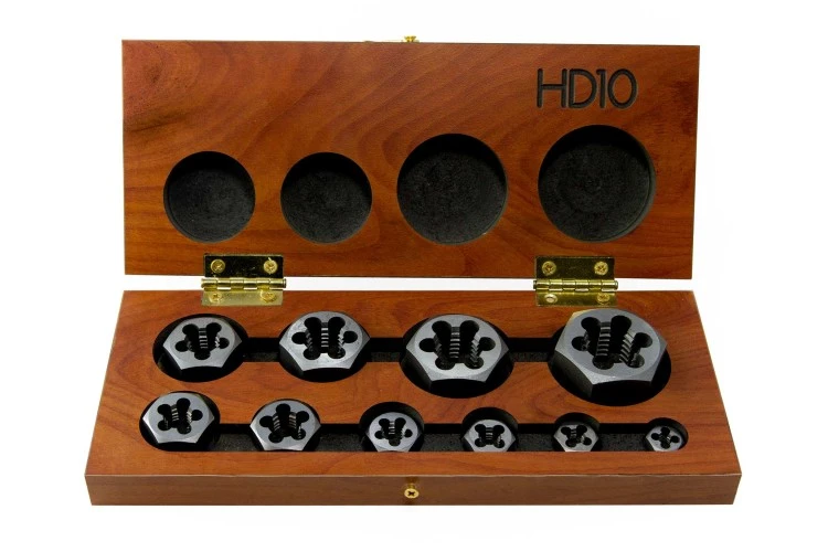 Drillco 10pc Hex Rethreading Die Set NF (3350CF10) — product image 2