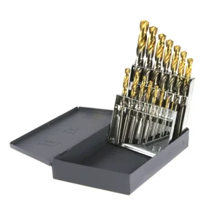 Drillco 15pc TiN Tip Drill Set 1/16–1/2 x 32nds (450T15)