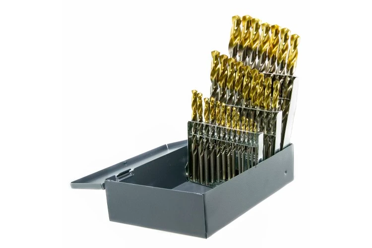 Drillco 29pc TiN Tip Drill Set 1/16–1/2 x 64th (450T29)