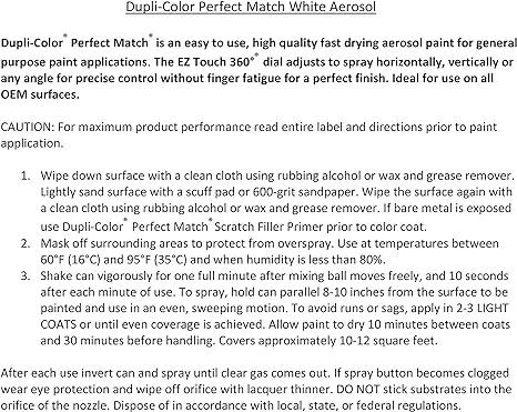 Dupli-Color 8oz. GM White Automotive Paint (BGM0338) — product image 6