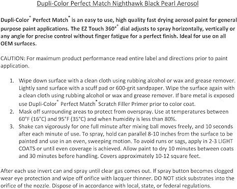 Dupli-Color 8 Oz Nighthawk Black Pearl Paint for Honda (BHA0982) — product image 6