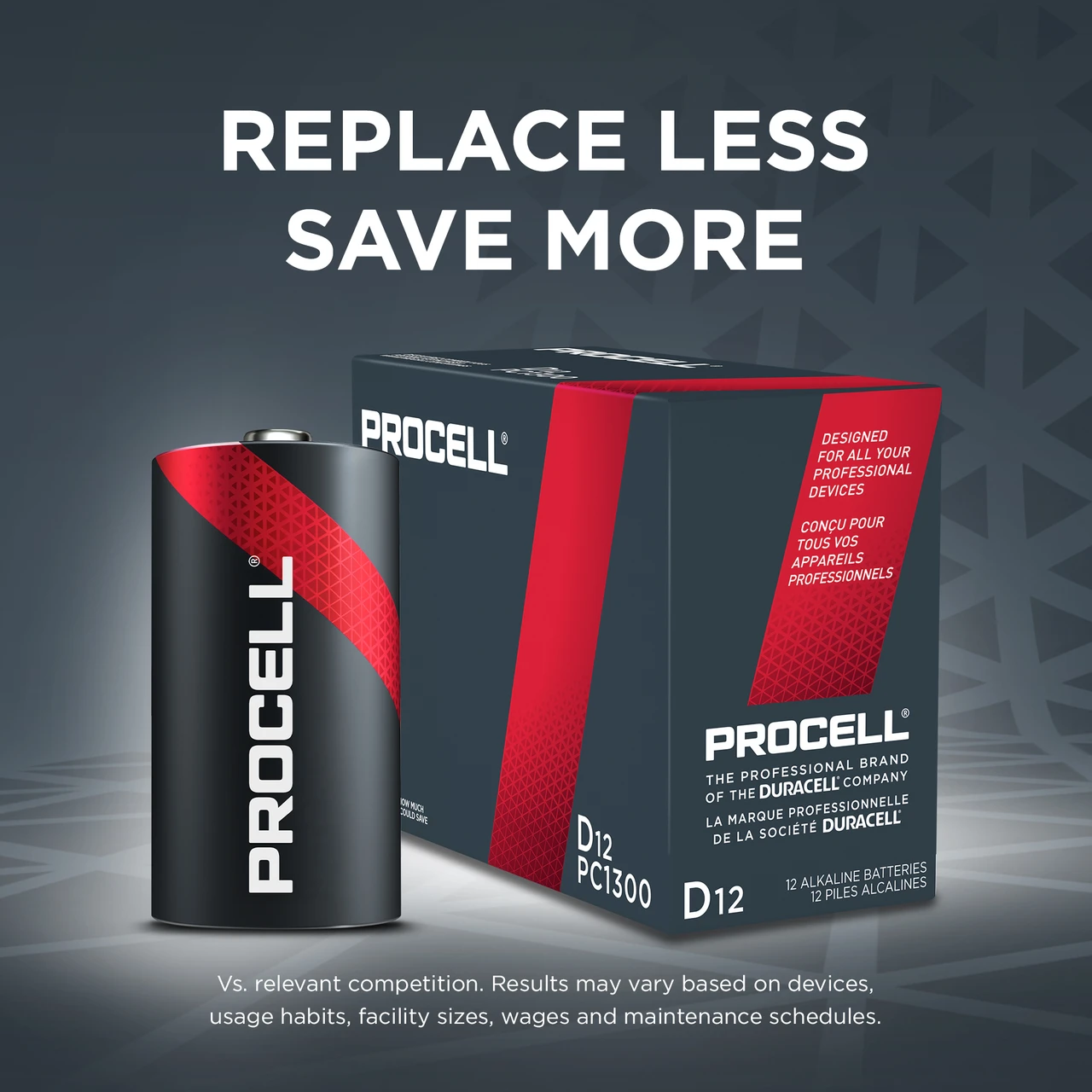 Procell Alkaline D Batteries, 1.5V - 12 Pack (PC1300) — product image 7