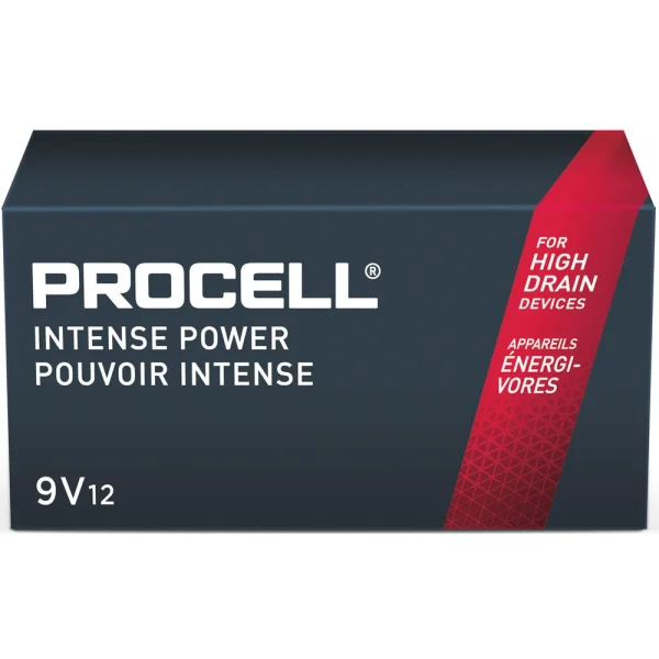 Procell Intense High Drain 9V Alkaline Battery - 12 Pack (PX1604)