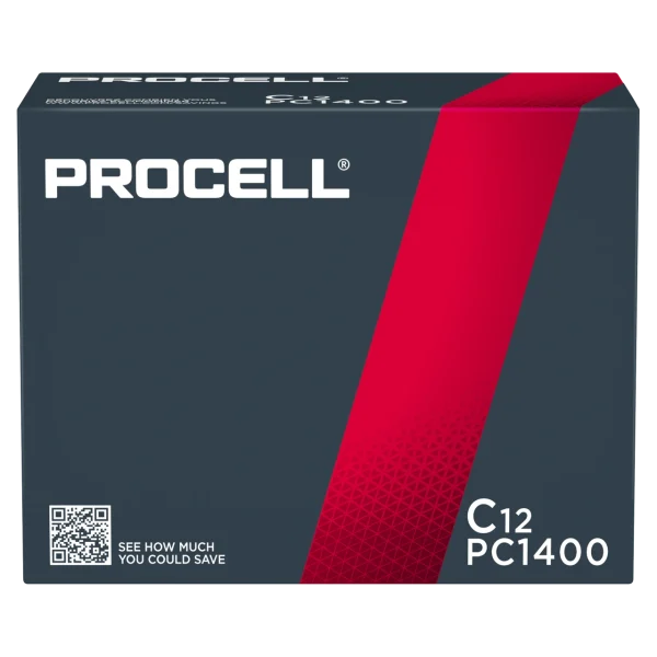 Procell Alkaline C Batteries, 1.5V - 12 Pack (PC1400)