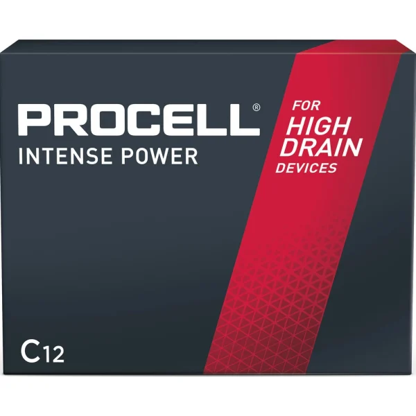 Procell Intense High Drain C Alkaline Batteries, 1.5V - 12 Pack (PX1400)