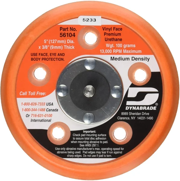 Dynabrade 5" x 5 Hole PSA Disc Pad Medium (56104)