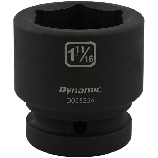 Dynamic Tools 1-11/16'' X 1" Drive, 6 Point Standard Length, Impact Socket (D025354)