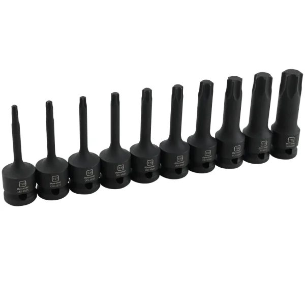 Dynamic Tools 1/2" Drive 10 Piece Torx Head Bit Impact Socket Set (D018101)