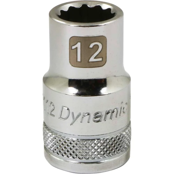 Dynamic Tools 1/2" Drive 12 Point Metric, 12mm Standard Length, Chrome Finish Socket (D015112)