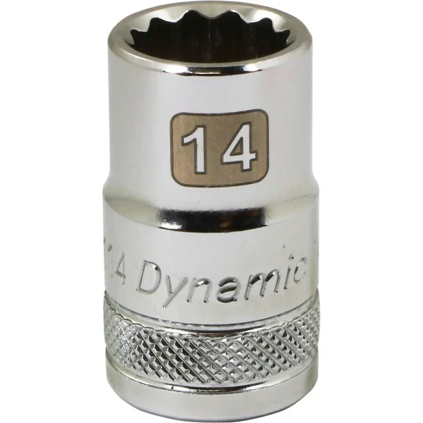 Dynamic Tools 1/2" Drive 12 Point Metric, 14mm Standard Length, Chrome Finish Socket (D015114)