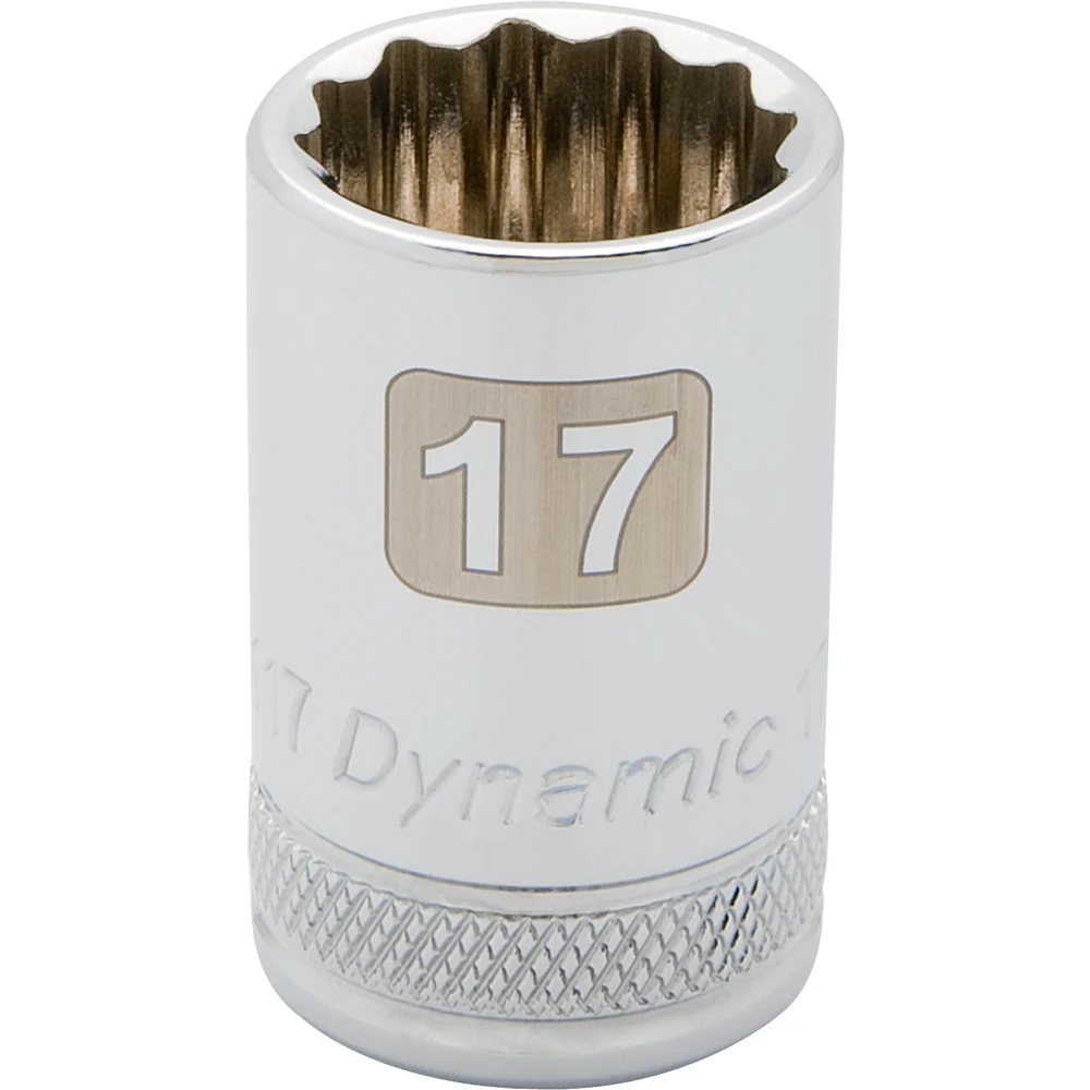 Dynamic Tools 1/2" Drive 12 Point Metric, 17mm Standard Length, Chrome Finish Socket (D015117)