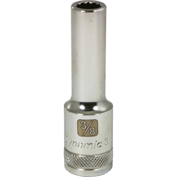 Dynamic Tools 1/2" Drive 12 Point SAE, 3/8" Deep Length, Chrome Finish Socket (D015612)