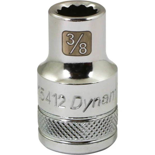 Dynamic Tools 1/2" Drive 12 Point SAE, 3/8" Standard Length, Chrome Finish Socket (D015412)