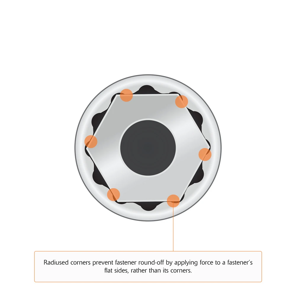 Dynamic Tools 1/2" Drive 12 Point SAE, 7/8" Standard Length, Chrome Finish Socket (D015428) — product image 7