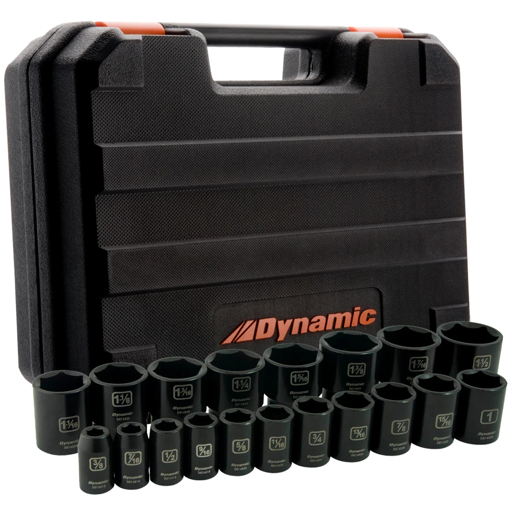 Dynamic Tools 1/2" Drive 19 Pieces 6 Point Standard SAE Impact Socket Set (D018024) — product image 3