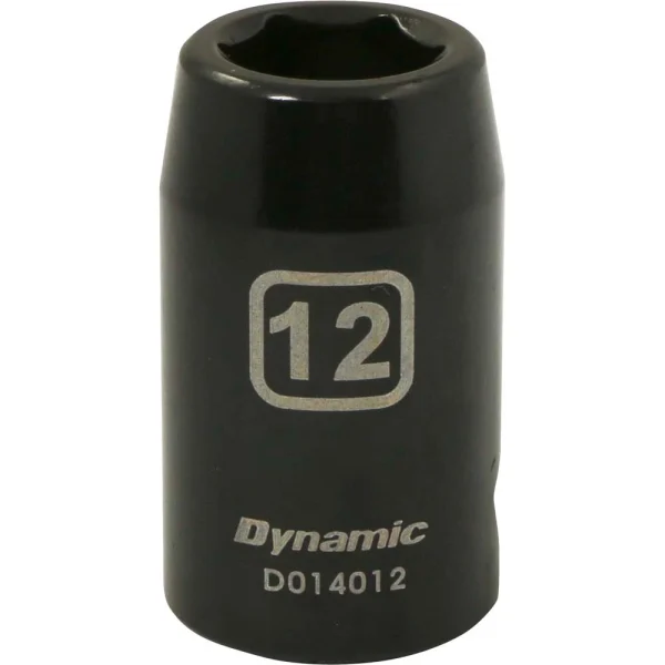 Dynamic Tools 1/2" Drive 6 Point Metric, 12mm Standard Length, Impact Socket (D014012)