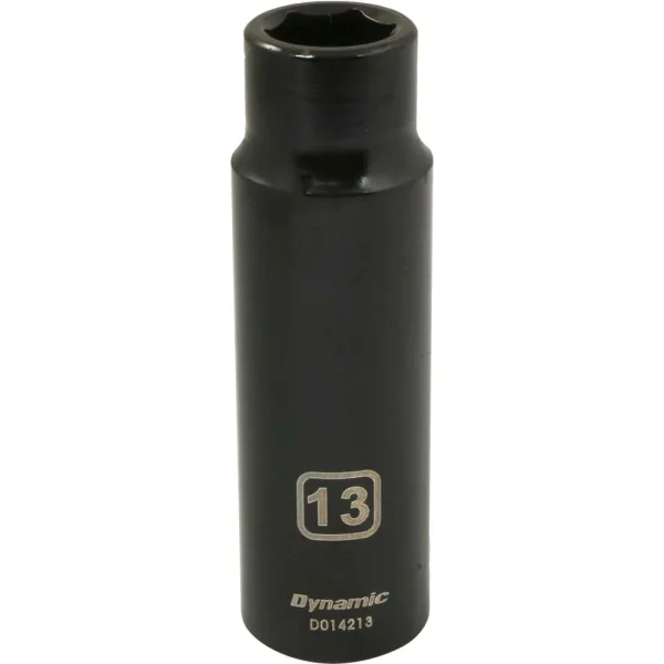 Dynamic Tools 1/2" Drive 6 Point Metric, 13mm Deep Length, Impact Socket (D014213)