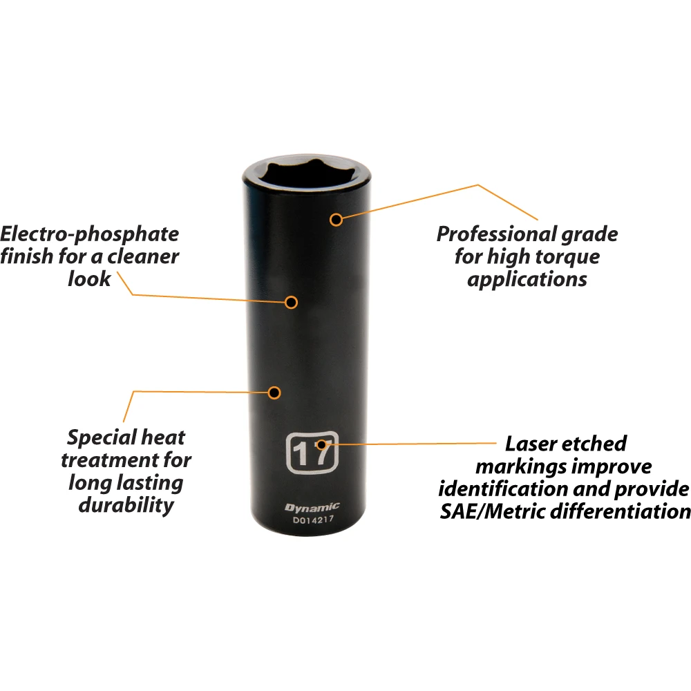 Dynamic Tools 1/2" Drive 6 Point Metric, 13mm Deep Length, Impact Socket (D014213) — product image 3