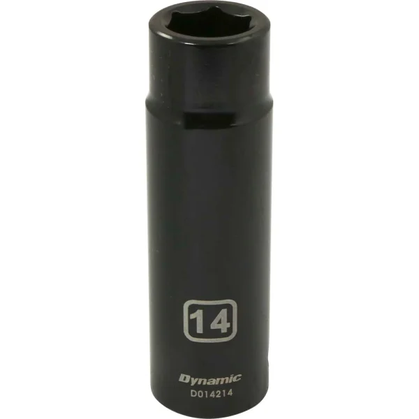 Dynamic Tools 1/2" Drive 6 Point Metric, 14mm Deep Length, Impact Socket (D014214)