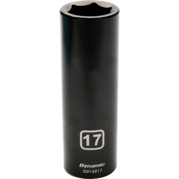 Dynamic Tools 1/2" Drive 6 Point Metric, 17mm Deep Length, Impact Socket (D014217)