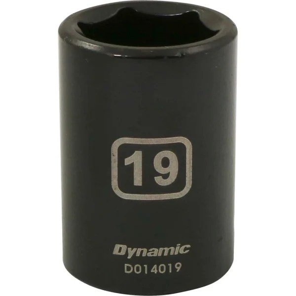 Dynamic Tools 1/2" Drive 6 Point Metric, 19mm Standard Length, Impact Socket (D014019)