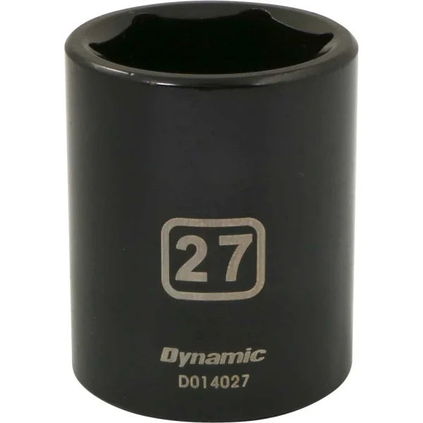 Dynamic Tools 1/2" Drive 6 Point Metric, 27mm Standard Length, Impact Socket (D014027)
