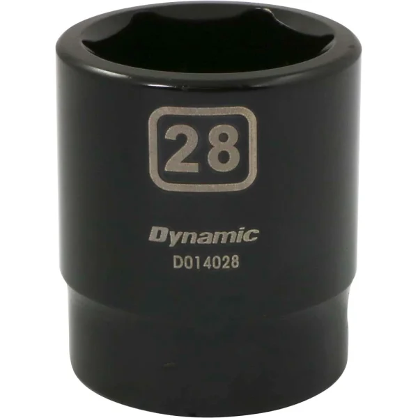 Dynamic Tools 1/2" Drive 6 Point Metric, 28mm Standard Length, Impact Socket (D014028)