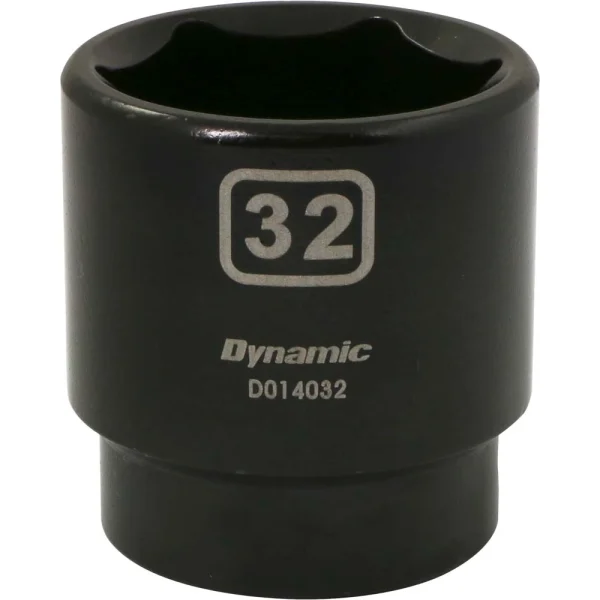 Dynamic Tools 1/2" Drive 6 Point Metric, 32mm Standard Length, Impact Socket (D014032)