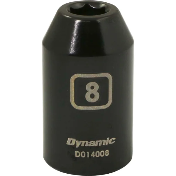 Dynamic Tools 1/2" Drive 6 Point Metric, 8mm Standard Length, Impact Socket (D014008)
