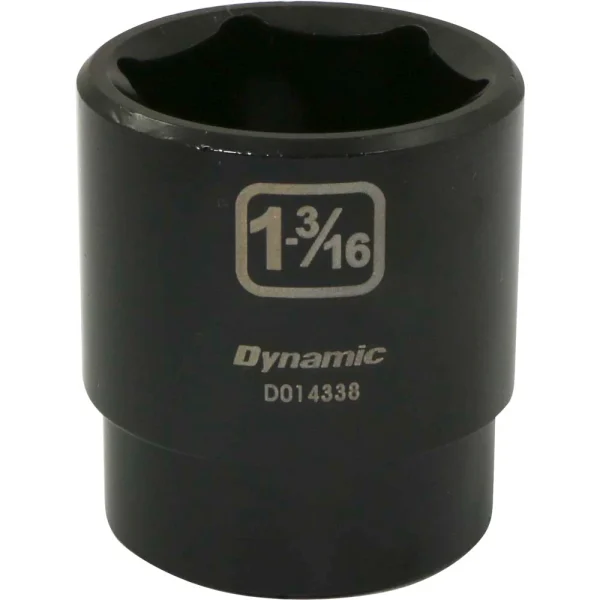 Dynamic Tools 1/2" Drive 6 Point SAE, 1-3/16" Standard Length, Impact Socket (D014338)