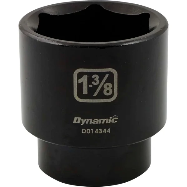Dynamic Tools 1/2" Drive 6 Point SAE, 1-3/8" Standard Length, Impact Socket (D014344)
