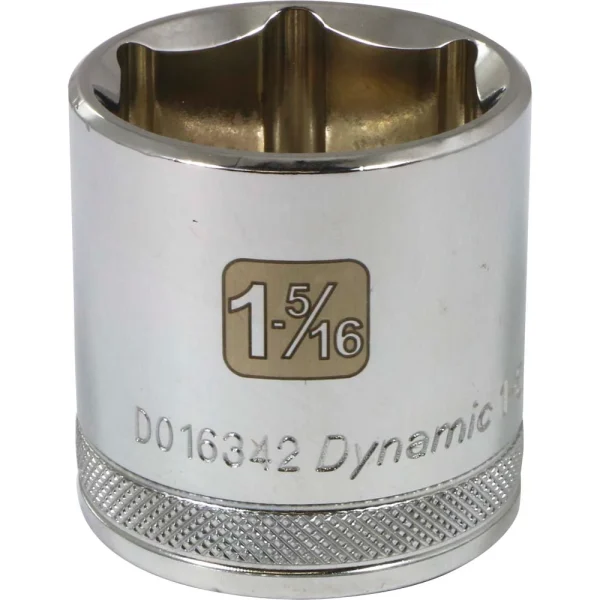 Dynamic Tools 1/2" Drive 6 Point SAE, 1-5/16" Standard Length, Chrome Finish Socket (D016342)