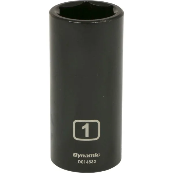 Dynamic Tools 1/2" Drive 6 Point SAE, 1" Deep Length, Impact Socket (D014532)