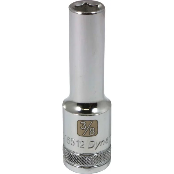 Dynamic Tools 1/2" Drive 6 Point SAE, 3/8" Deep Length, Chrome Finish Socket (D016512)