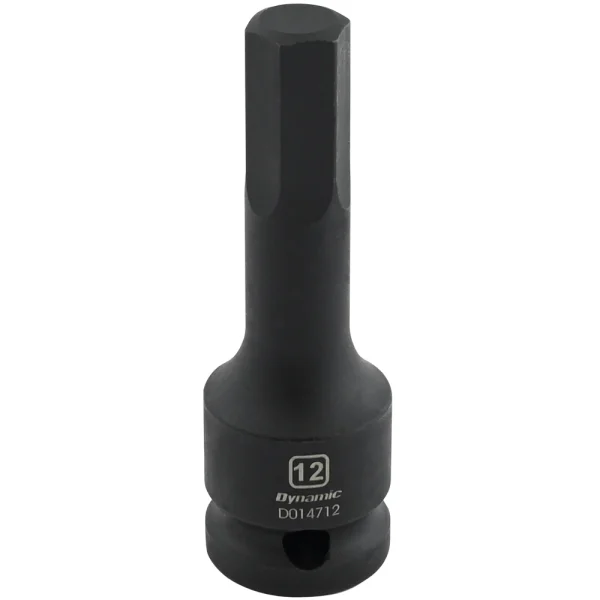Dynamic Tools 1/2" Drive Metric Hex Head, 12mm, Bit Impact Socket (D014712)