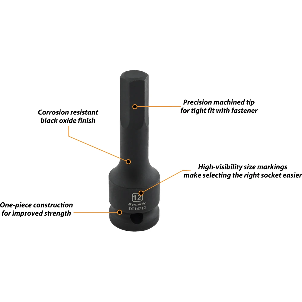 Dynamic Tools 1/2" Drive Metric Hex Head, 17mm, Bit Impact Socket (D014717) — product image 3