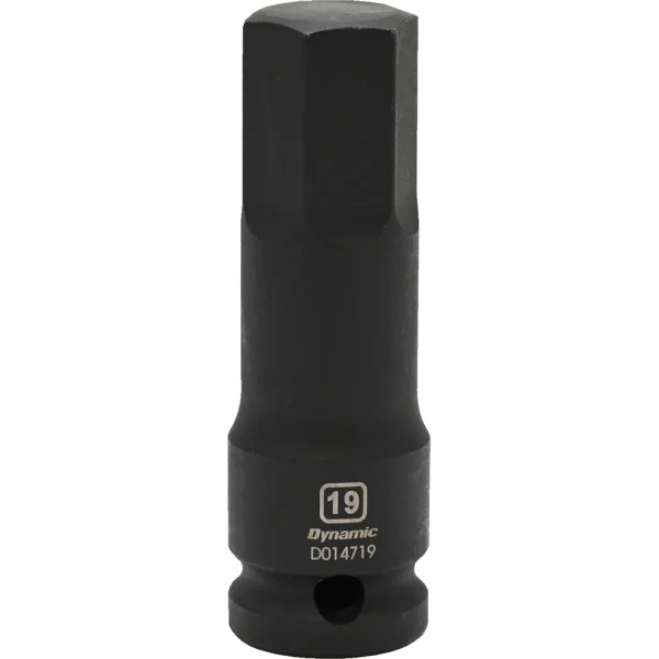 Dynamic Tools 1/2" Drive Metric Hex Head, 19mm, Bit Impact Socket (D014719)